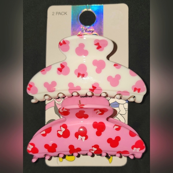Disney Accessories - NWT Disney Minnie & Mickey Mouse Hair Clip Set Jaw  Claw Clip